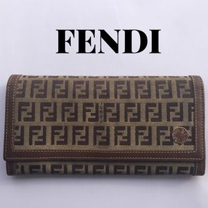 Beautiful and Authentic Fendi Zucca logo wallet